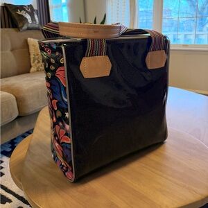 Consuela Black Tote with Multicolor Accents